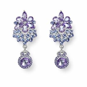 ⚜️ Lavender Crystal Floral Earrings 💎